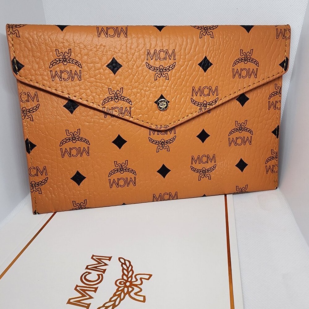 MCM Envelope Clutch - Orange